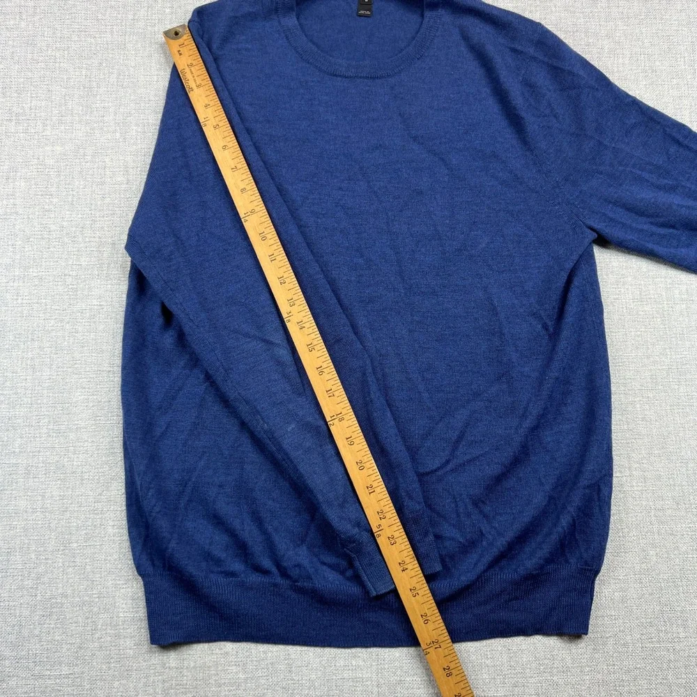 J.Crew Merino Wool Crewneck Sweater Men M Blue Lightweight Knit Preppy‎ Soft Ivy